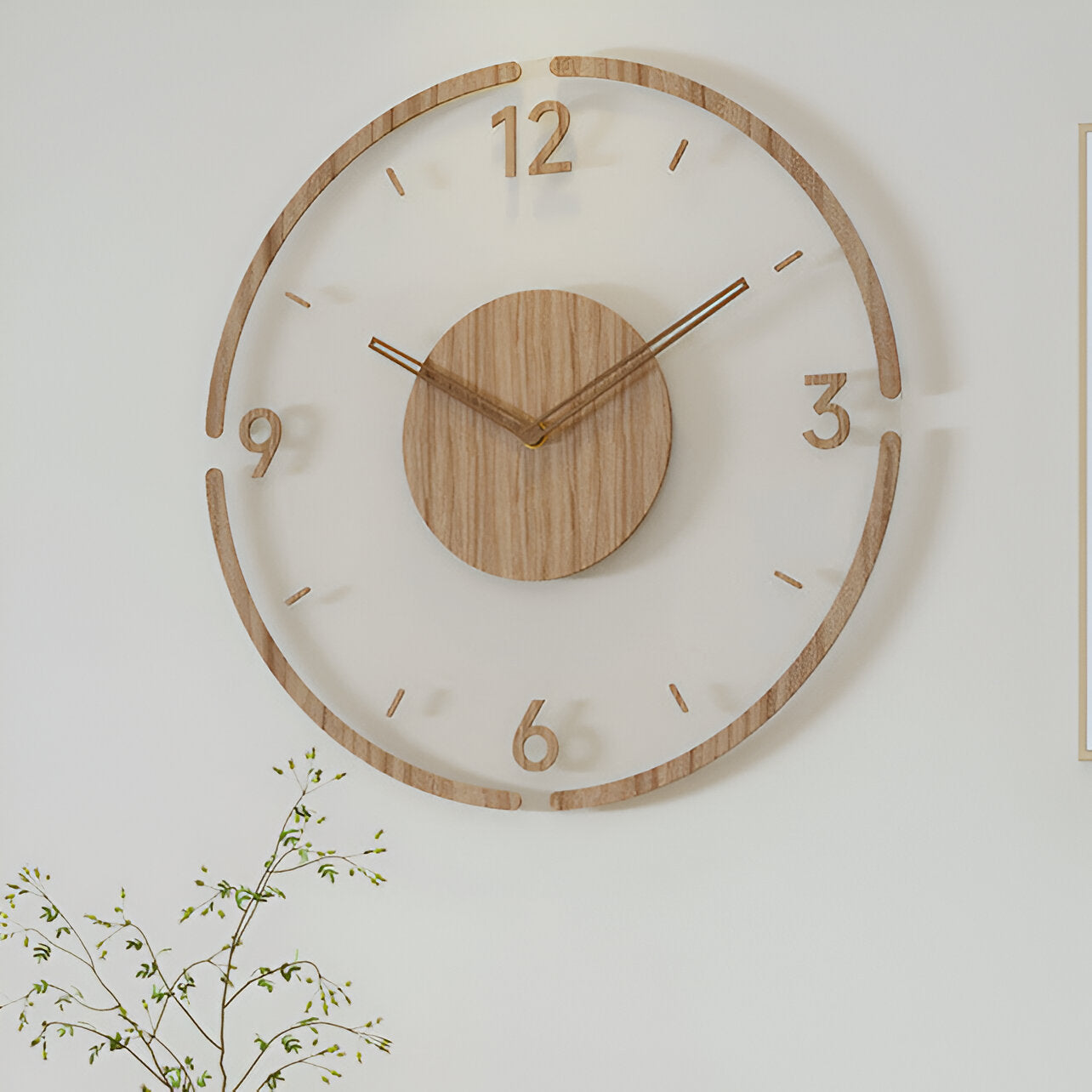 Transparente Acryl & Holz Stille Wanduhr