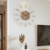 Transparente Acryl & Holz Stille Wanduhr