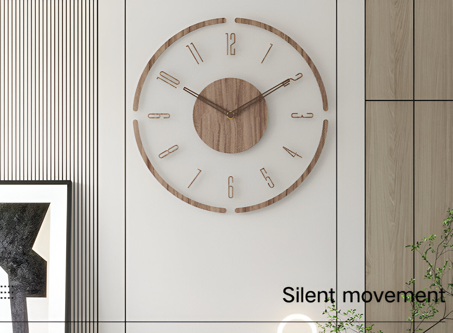 Transparente Acryl & Holz Stille Wanduhr