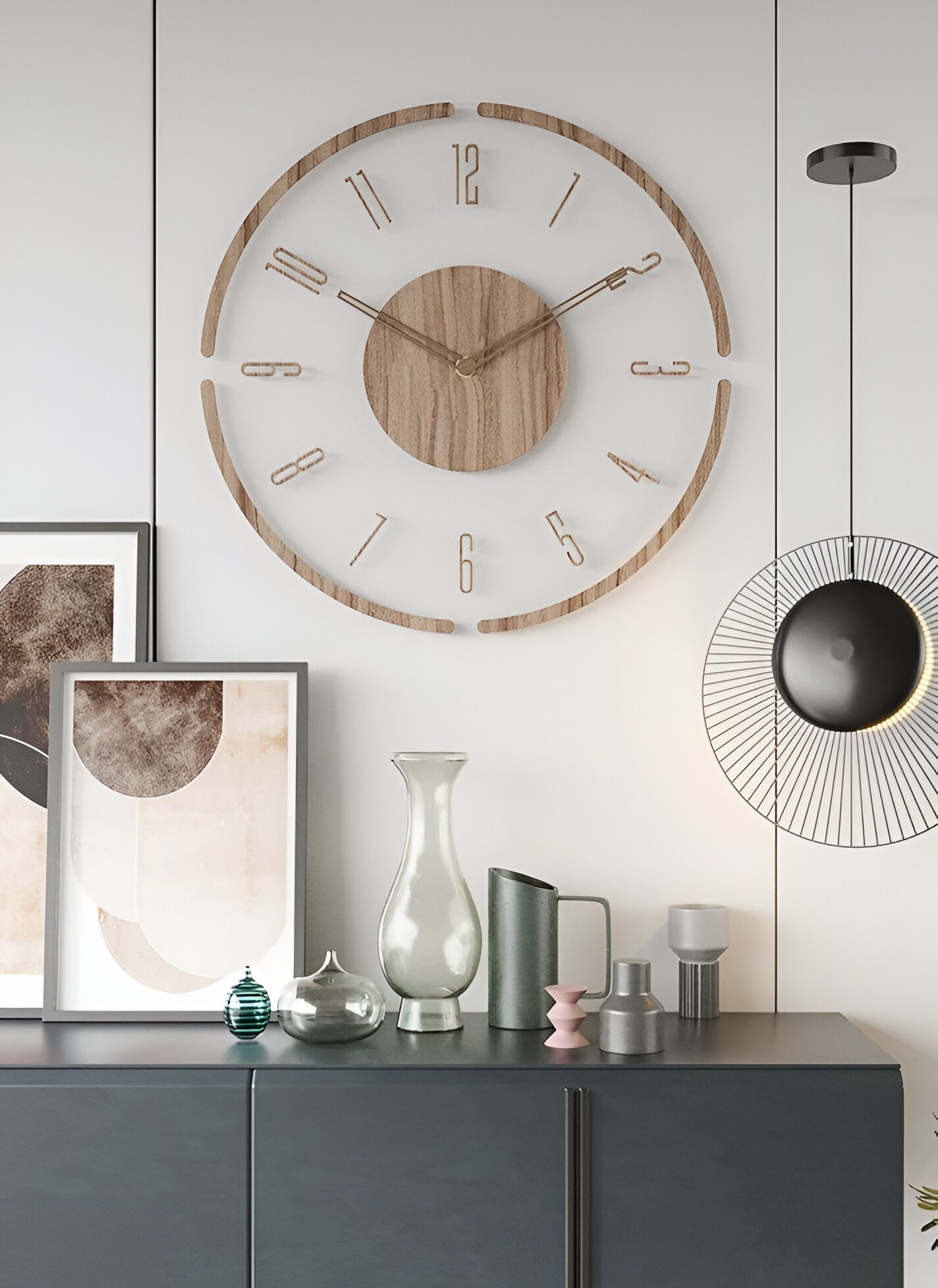 Transparente Acryl & Holz Stille Wanduhr