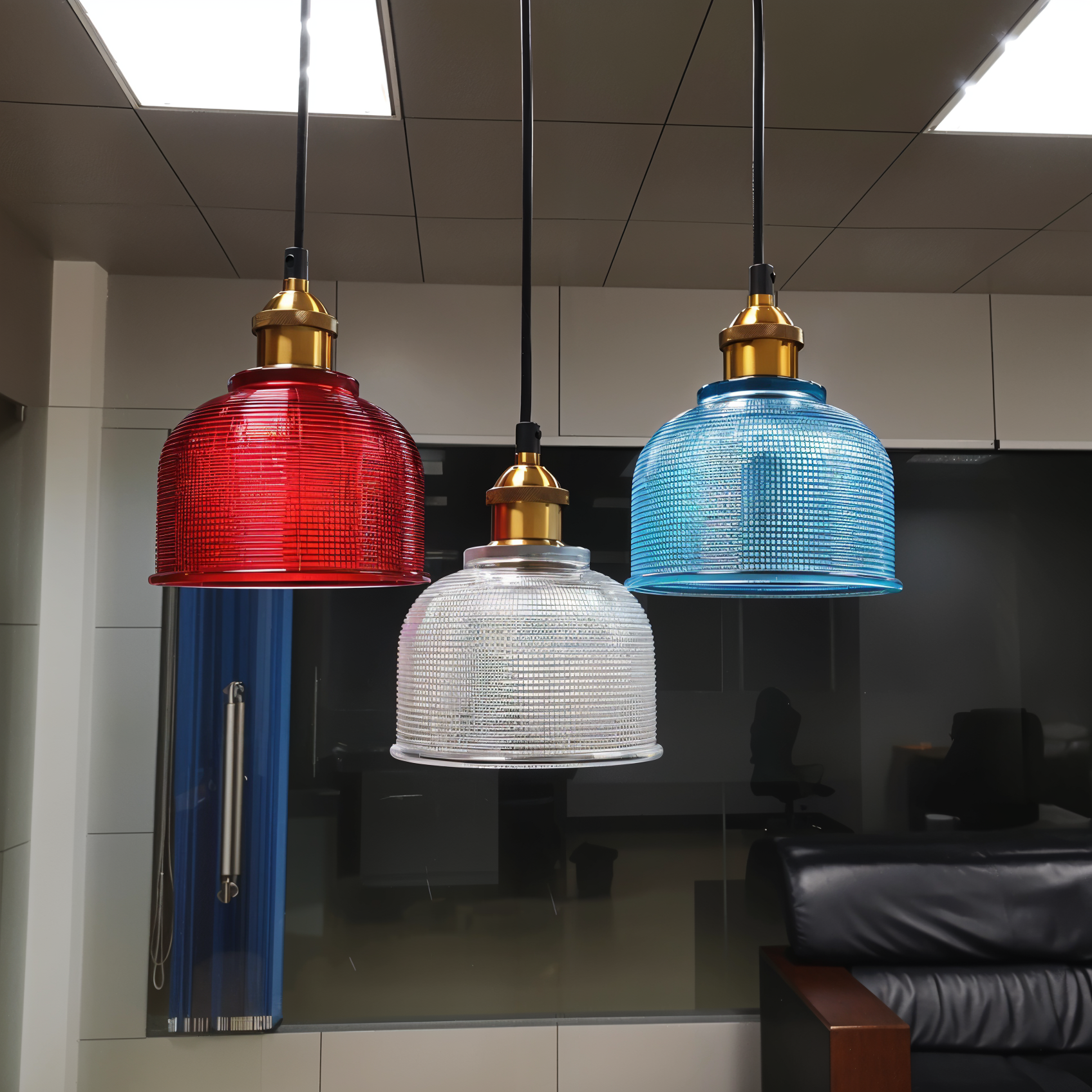 Bunte Retro Glas Pendelleuchte