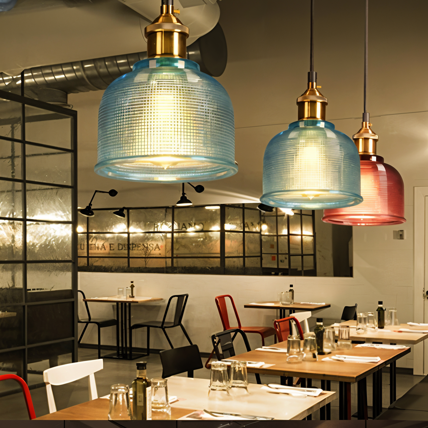 Bunte Retro Glas Pendelleuchte