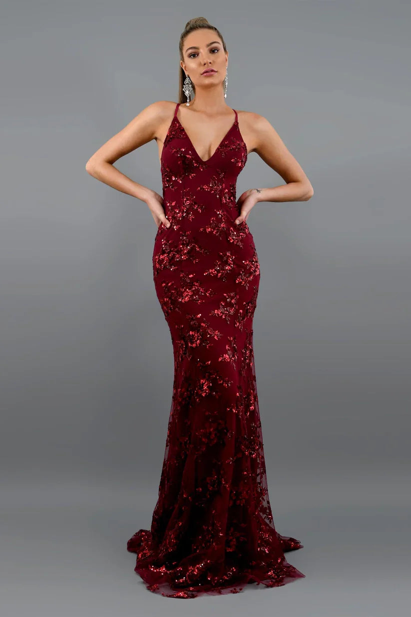Elegantes Glitzer Abendkleid