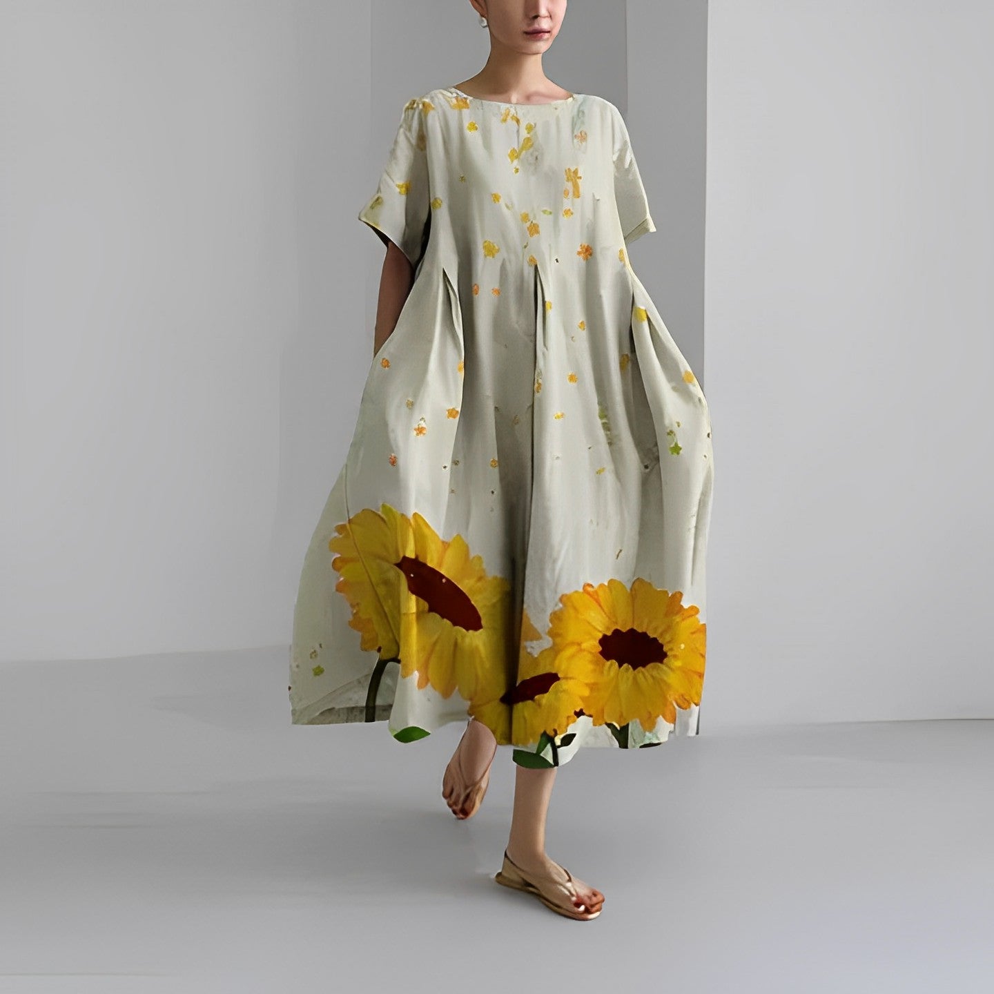 Boho Blumenkleid, Weites Kleid