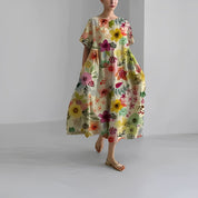 Boho Blumenkleid, Weites Kleid