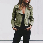 Stylische Damen Leder Bikerjacke