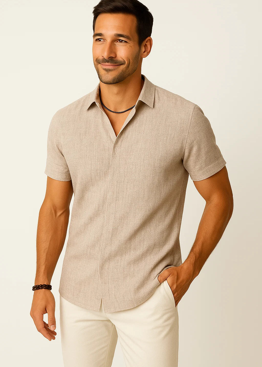 Leichtes_Herren_Kurzarmhemd_Khaki.webp