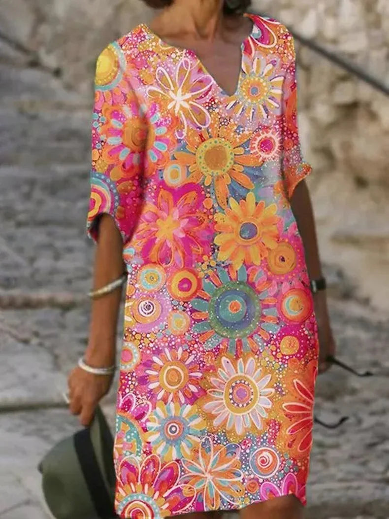 Damen Sommer Blumenkleid