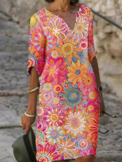 Damen Sommer Blumenkleid