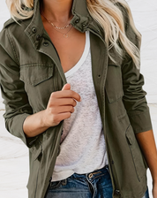 Klassische Kragen Knopfleiste Jacke