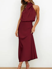 Ärmelloses Satin-Kleid