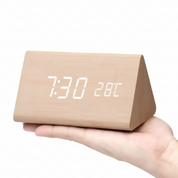 Moderner LED Digital Wecker aus Holz