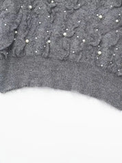 Damen Strickpullover Perlen