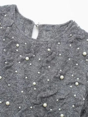 Damen Strickpullover Perlen