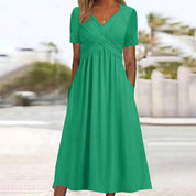 Sommer Midikleid wit Bauchabdeckung