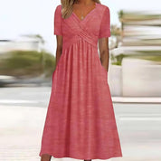 Sommer Midikleid wit Bauchabdeckung