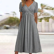Sommer Midikleid wit Bauchabdeckung