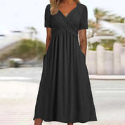 Sommer Midikleid wit Bauchabdeckung