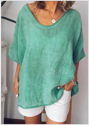 Oversize V-Ausschnitt Bluse
