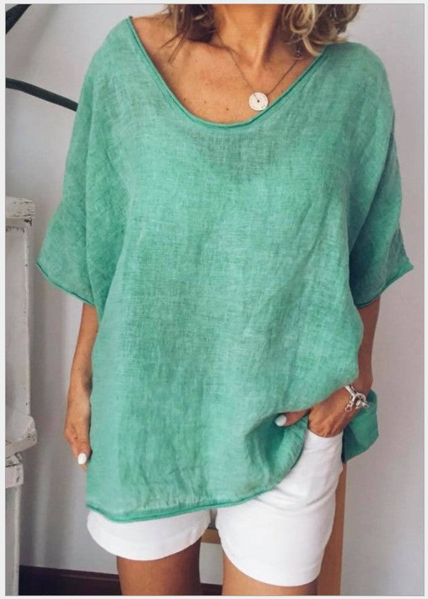 Oversize V-Ausschnitt Bluse