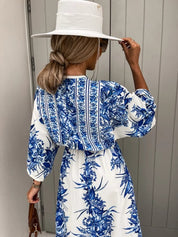 V-Ausschnitt Blumen Grorock Kleid