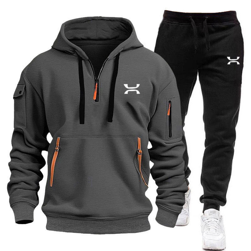 Herren Hoodie Jogginganzug Set mit Taschen
