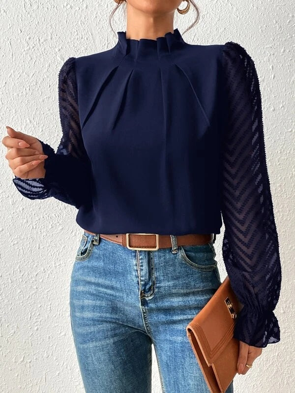 Elegante Gemusterte Bluse