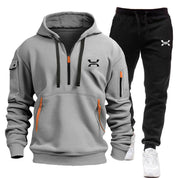 Herren Hoodie Jogginganzug Set mit Taschen