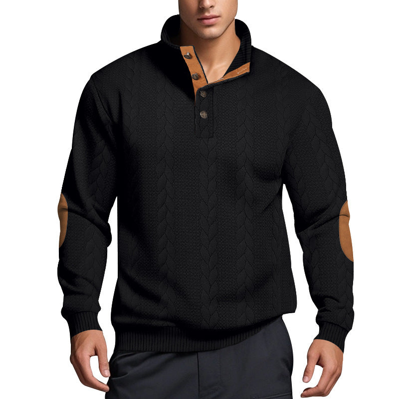 Herren Strickpullover mit hohem Kragen und Muster