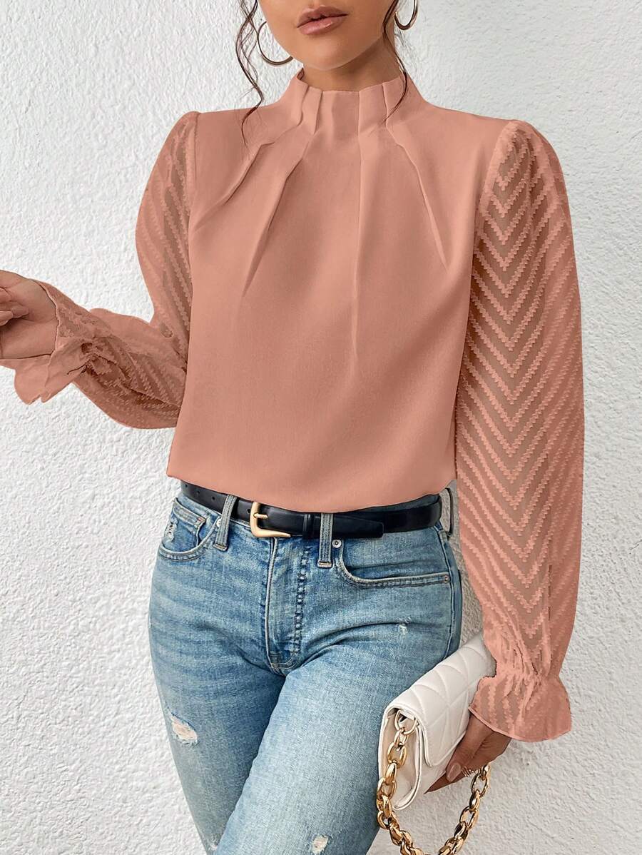 Elegante Gemusterte Bluse