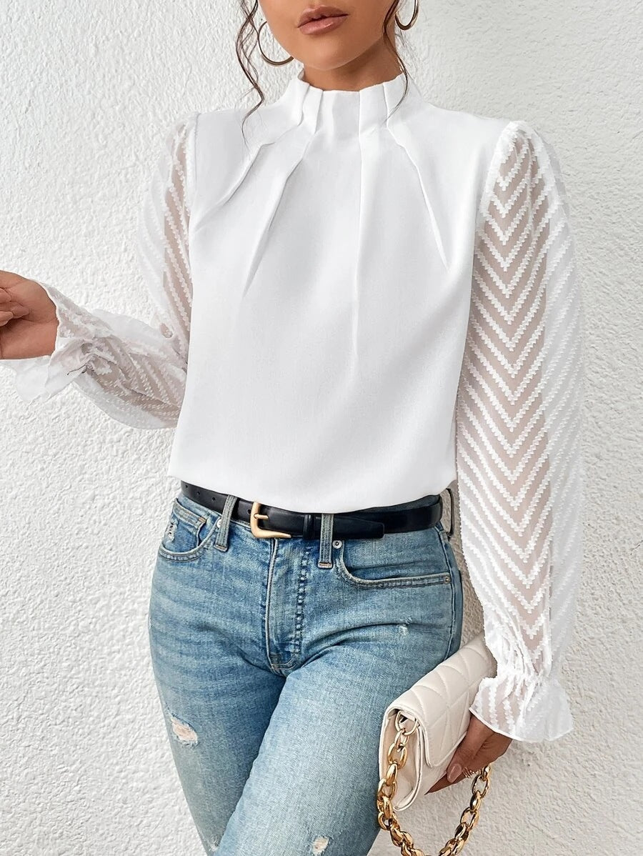 Elegante Gemusterte Bluse