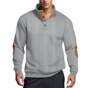 Herren Strickpullover mit hohem Kragen und Muster