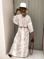 V-Ausschnitt Blumen Grorock Kleid