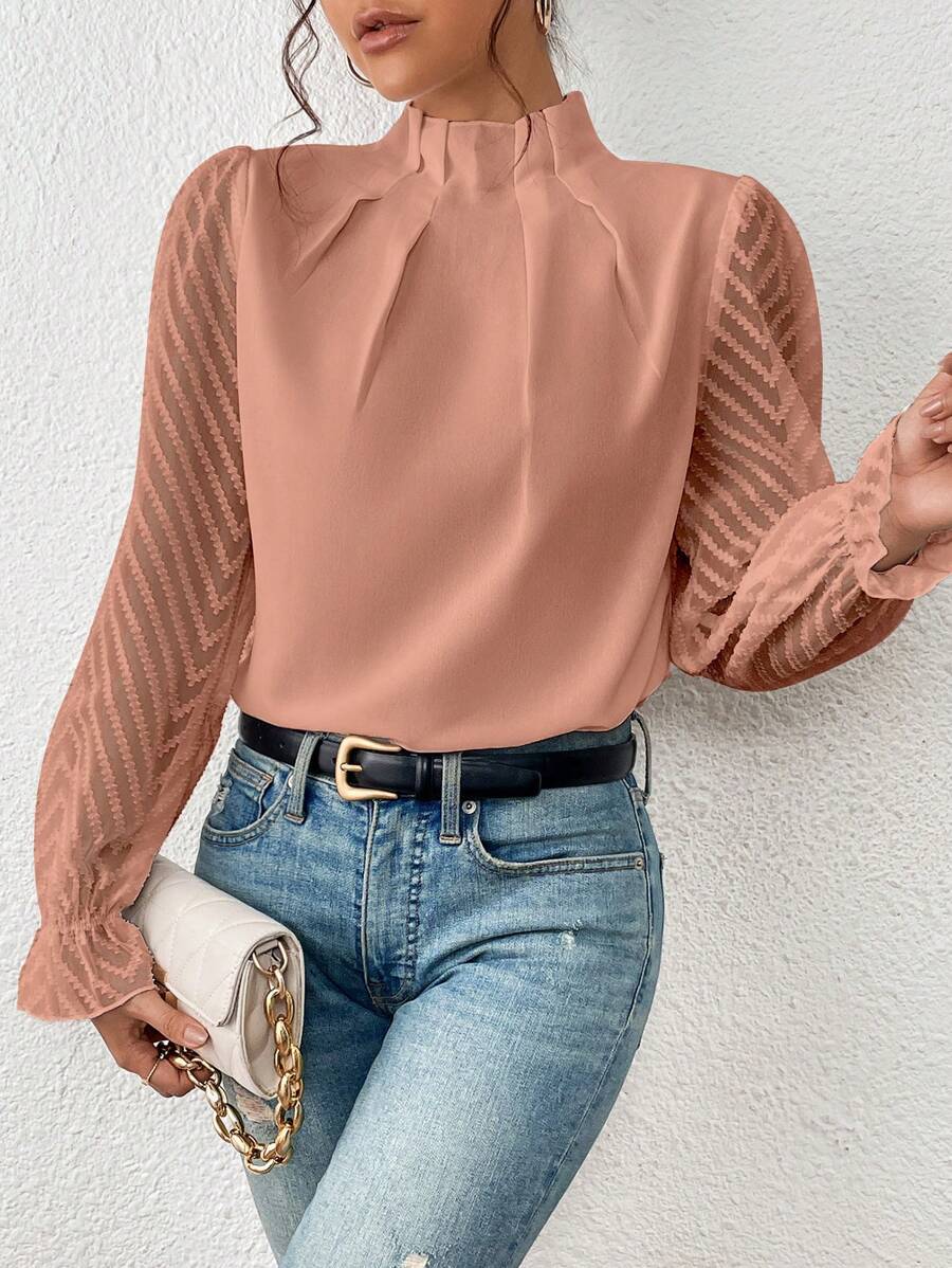 Elegante Gemusterte Bluse