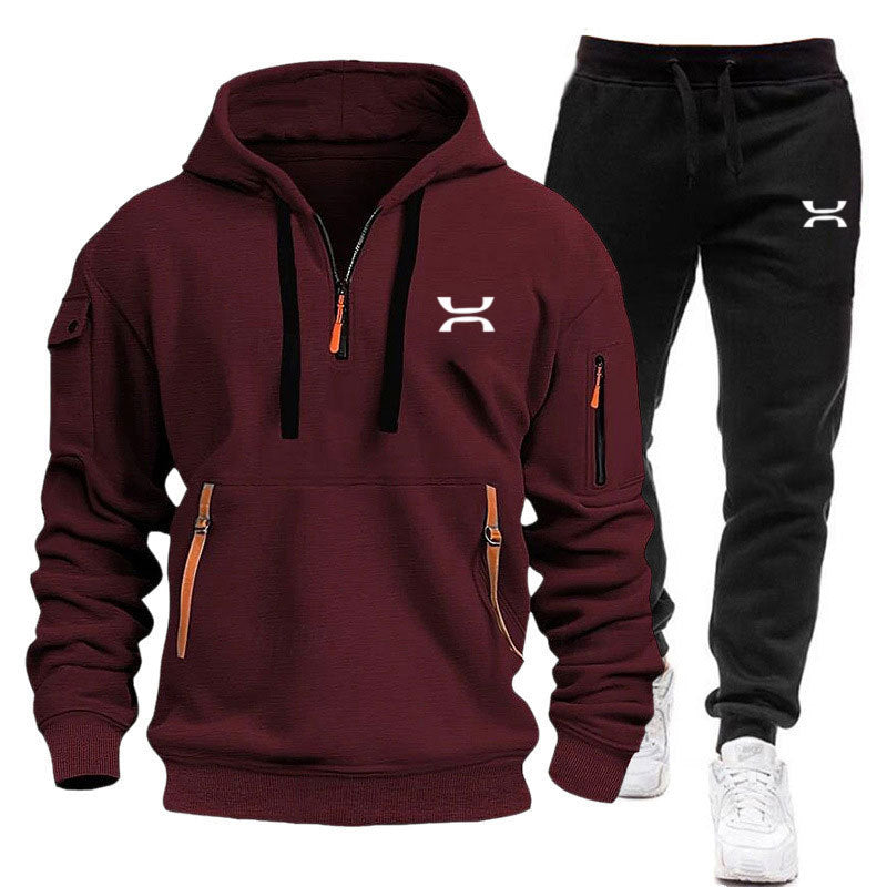Herren Hoodie Jogginganzug Set mit Taschen