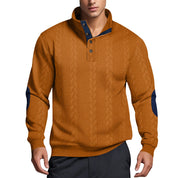 Herren Strickpullover mit hohem Kragen und Muster