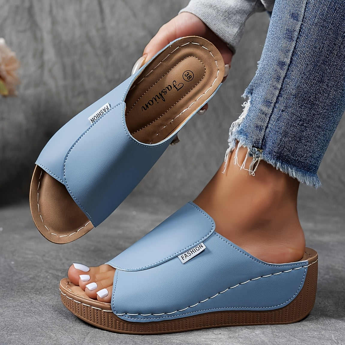 Ergonomische Slip-on Keilsandalen