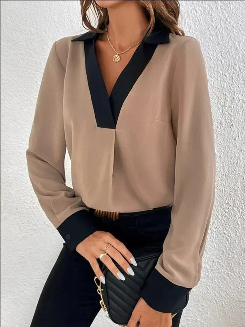 Elegante V-Ausschnitt Bluse