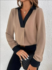 Elegante V-Ausschnitt Bluse