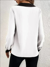Elegante V-Ausschnitt Bluse