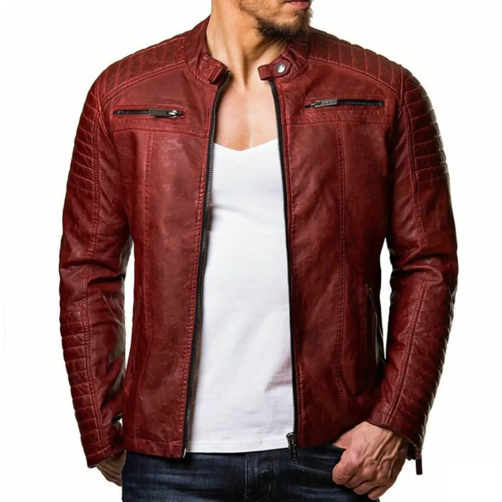Winddichte Herren Lederjacke