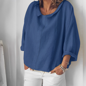 Damen Lose Kragenbluse