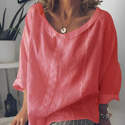 Damen Lose Kragenbluse