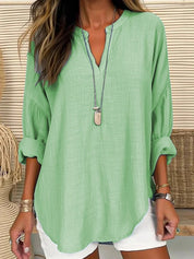 Casual Leinen Damenbluse
