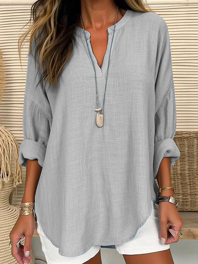 Casual Leinen Damenbluse