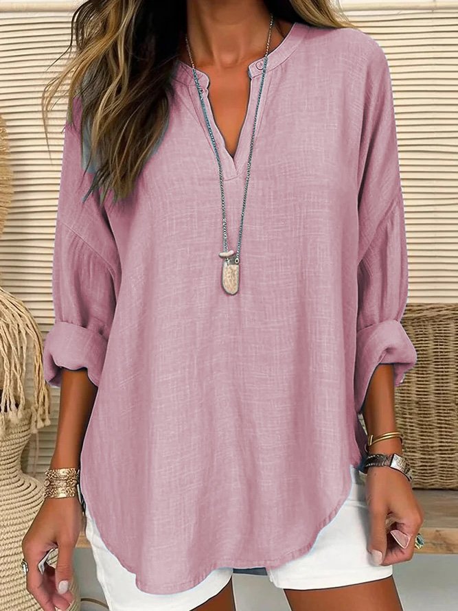 Casual Leinen Damenbluse