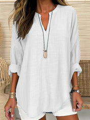 Casual Leinen Damenbluse