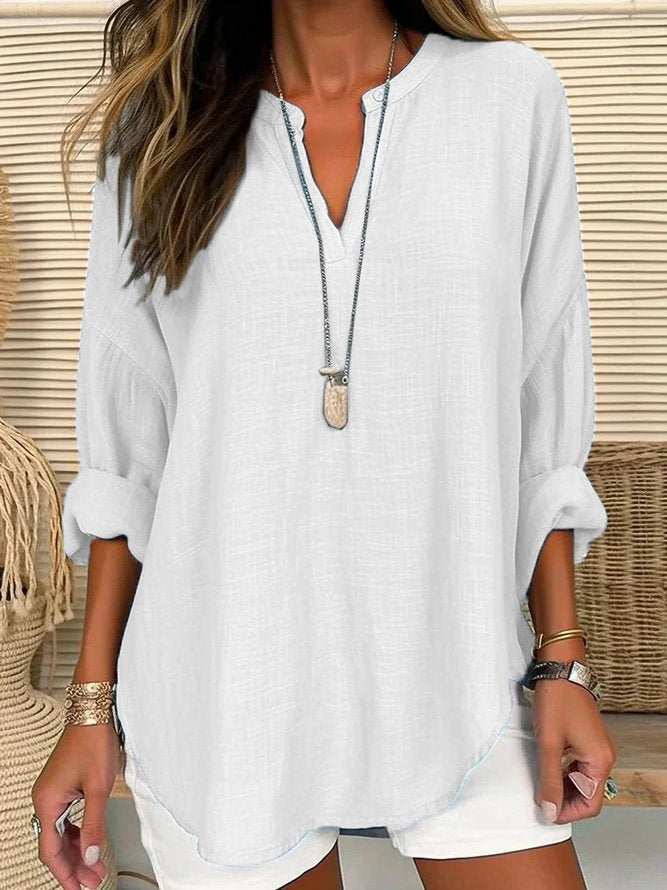Casual Leinen Damenbluse