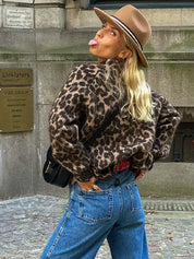 Leoparden Damen Strickjacke