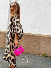 Leopardenmuster Ibiza Kleid